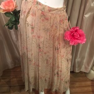 Ralph Lauren pleated floral pattern maxi skirt